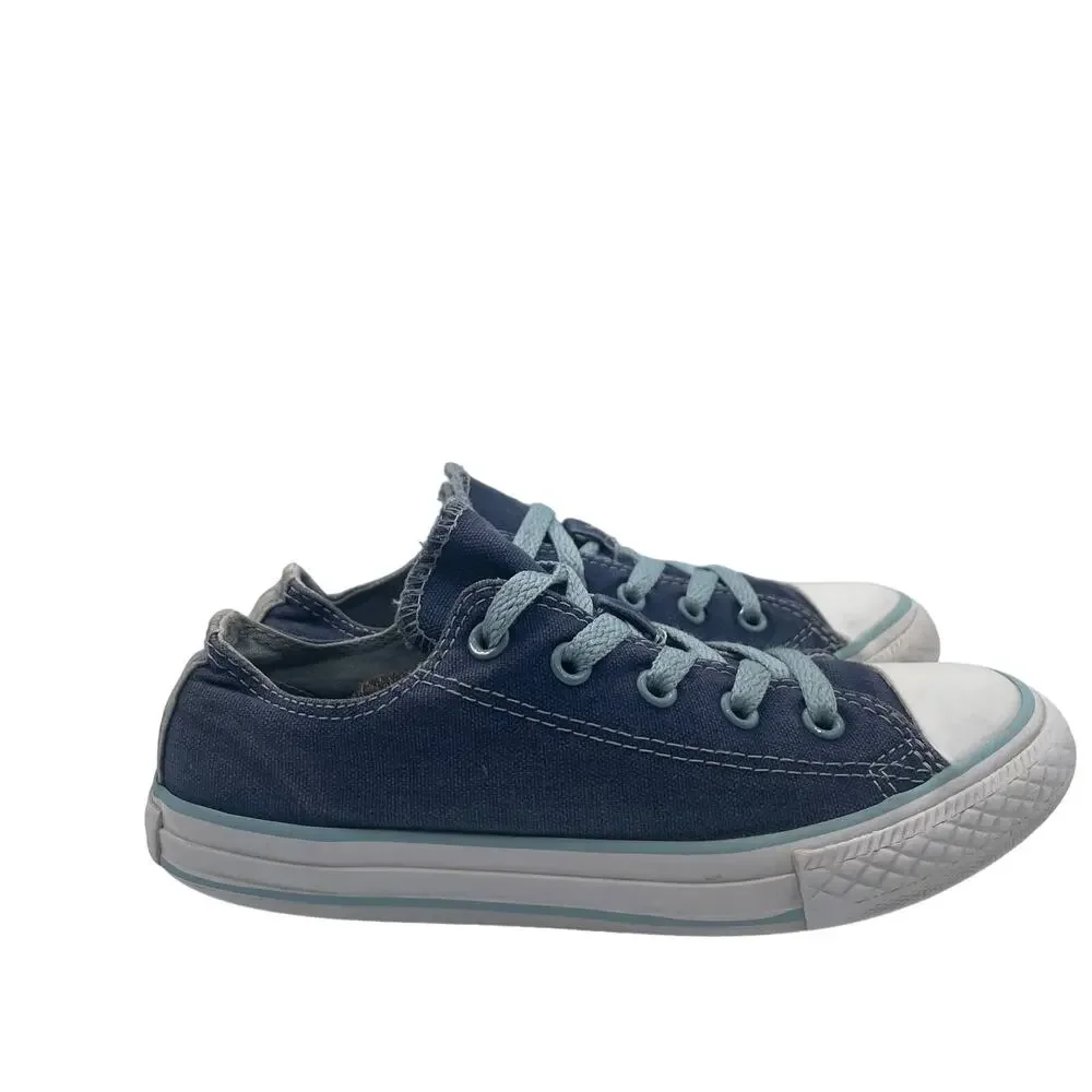 Converse All Star Double Tongue Blue Canvas Blue Low Shoes Junior Youth 1